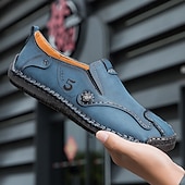 Χαμηλού Κόστους Ανδρικά Sneakers-Ανδρικά καφέ slip-on παπούτσια με ραφές σε αντίθεση, μαλακή εσωτερική σόλα και ανθεκτική σόλα από καουτσούκ για casual ρούχα γραφείου, καθημερινές μετακινήσεις και χαλάρωση το Σαββατοκύριακο.