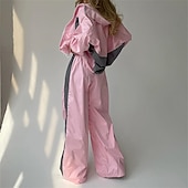 abordables Chándales-Mujer Tracksuit Sudadera Conjunto de Ropa Deportiva Bolsillo Bloque de color Trajes de Yoga Otoño Invierno Negro Rosa Gimnasio Rutina de ejercicio Deportes Mantiene abrigado Resistente al Viento Suave