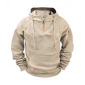 abordables pulls molletonnés-Homme Sweat à capuche Sweat-shirt zippé Sweat à capuche en polaire Abricot Rouge vin Noir bleu marine Bleu À capuche Uni Zip Up Poche Avant Quart de zip Sport &amp; Loisir Occasionnel Quotidien