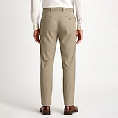 baratos Calças Elite Masculinas-Homens Calças Côr Sólida Comprimento do joelho O negócio Estilo Clássico Casual Preto Branco Sem Elasticidade