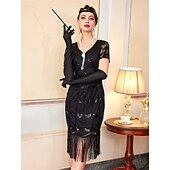 levne Šaty-Retro Řvoucí 20s 20. léta 20. století Bubenové šaty Šaty Úbory Velký Gatsby Svatební host Flitry Třásně Maškarní kostým Dámské Vánoce předvečer Všech svatých Karneval Párty a večer Svatební hostina