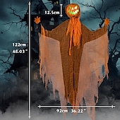 お買い得  ハロウィンの小道具の照明-4フィートのアニマトロニクスゴーストパンプキン、吊り下げ式回転ヘッドライトアップジャックパンプキンゴーストサウンドアクティブハロウィン屋外パーティー装飾、不気味な音付き、怖いお化け屋敷の小道具、庭、芝生用