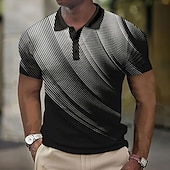 economico Polo geometrica da uomo-Per uomo Geometrico Magliette Polo a Nido d&#039;Ape Maglia da golf Manica Corta Magliette polo Camicie con Colletto Business Casual Abbigliamento da vacanza Abbigliamento Formale Abbigliamento da festa