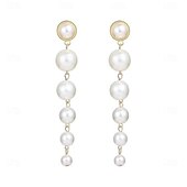 abordables Parures de Bijoux-Ensembles de bijoux de mariée 1 ensemble boucles d&#039;oreilles en alliage de perles collier bracelets ensemble de bijoux élégant et doux pour femmes pour fête de mariage tenue de soirée festival
