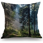 billige Putetrekk-Landskaps skog dekorative kasteputer var dekning 1PC myk firkantet couch putevar putevar soverom stue sofa stol
