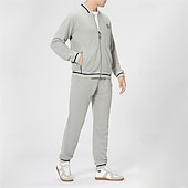 billiga Träningsdräkter-Herr Träningsoverall Joggingbyxor Tröja med dragkedja Ficka med blixtlås Träningsdräkter Höst Svart Grön Gym Träna Sport Vindtät Långärmad Sport Sportkläder Microelastisk Normal