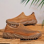 billige Sneakers til herrer-Brune sportsandaler for menn med pustende nettingoverdel og sklisikker såle for strand og fotturer