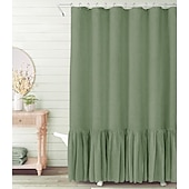 economico Tende doccia-Tenda da Doccia Rustica Raffa Boho Testurizzata Lavabile in Lavatrice per Bagno