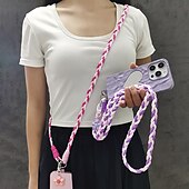 economico Lanyards e cinturini da polso per telefono-Nuovo cinturino da viaggio per alpinismo in corda intrecciata, alla moda e resistente, ideale per appendere il telefono cellulare a tracolla.