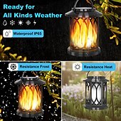 cheap Landscape Lights-Solar Flickering Flame Lantern Outdoor Lights  Waterproof Hanging Solar Lanterns Lights Solar Powered Lanterns Outdoor for Patio Yard Deck Pathway