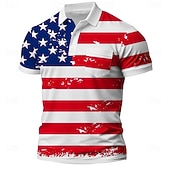  250. Jahrestag der Gründung der Vereinigten Staaten von Amerika, Veteranentag Herren Amerikanische US-Flagge Polo Kurzarm Polo-Shirts Hemden mit Kragen Lässig Outdoor Athleisure Alltagskleidung