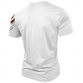 preiswerte Patriotische 250 T-Shirts-4. Juli 2026 250. Memorialtag Herren 3D-Druck Henley Kurzarm T-Shirt Freizeit Alltag Sport Street