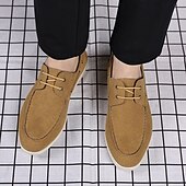 cheap Casual-Men&#039;s Beige Faux Suede Boat Shoes with Lace-Up Design – Comfortable Casual Footwear for Weekend, Vacation &amp; Daily Use