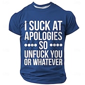 voordelige Grappige T-shirts voor mannen-Voor heren Grappig jargon T-shirt Korte mouw T-shirt 3D-afdrukken Strakke ronde hals Overhemd Modieus Dagelijks Basic Straat Casual Dagelijks Zwart Rood blauw Zomer Lente Alle seizoenen Kleding S M L