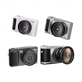 preiswerte Digitalkamera-hochauflösende Digitalkamera 1500 mAh 16-facher Zoom optional Retro 2,8 Zoll Klappbildschirm 64 Megapixel 4K HD-Video Weiß Schwarz Silber für Freund und Freundin