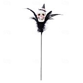 お買い得  ハロウィンのリースとフラワー装飾-ハロウィンの造花ブーケ1束、羽根、カボチャ、頭蓋骨のピック付き、パーティーや家の装飾用の恐ろしい造花