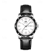 economico Orologi al quarzo-Elegante orologio da polso da uomo al quarzo con bracciale in acciaio inossidabile, resistente all&#039;acqua IPX7, con display luminoso per data e giorno, sportivo, versatile e alla moda.