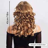 abordables Perruques Synthétiques Sans Bonnet-Perruque Synthétique Bouclé Ondulé Coupe Asymétrique Avec frange Fabriqué à la Machine Perruque 18 pouces A1 Cheveux synthétiques Femmes Classique Confortable Dégradé de couleur Multicolore