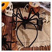 halpa Halloween-maski ja rekvisiitta-Halloween-hämähäkkipanta pörröisillä pom-pommilla, hauska hiusasuste juhliin, naamiaisiin, karkki vai keppokseen ja keppokseen &amp;esitysproppu