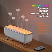 cheap Decorative Lights-1 Pc Dynamic Jellyfish Essential Oil Aromatherapy Diffuser Humidifier Sound Pickup Function Humidifier Colorful Light Remote Control Dimming Timer Function DC24V Plug