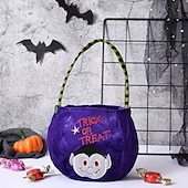cheap Halloween Hanging &amp; Tabletop Decorations-Halloween Treat Bag for Kids, Trick or Treat Candy Tote Bag, Gift Basket with Pumpkin Ghost Witch Design, Non-Woven Halloween Party Favor Bag