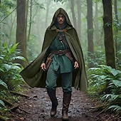 abordables Capas &amp; Capa-Medieval Traje de sudaderas con capucha Normal Moda Sin Cuello Adultos Adulto Capa Todas las Temporadas