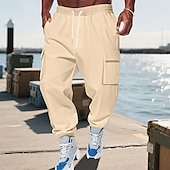 economico Pantaloni della tuta-Per uomo Pantaloni Cargo Joggers Pantaloni Pantaloni da Tuta Cargo Elastico in vita Coulisse Multi-tasche Semplice Indossabile All&#039;aperto Quotidiano Campeggio &amp; Escursionismo Moda Classico Nero Rosso