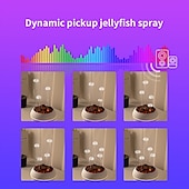 billige nattbordslampe-3D dynamisk manetsky sopp dans spray aromaterapimaskin skrivebordsflamme luftfukter husholdning tung tåke fargerikt lys fjernkontroll utstyrt med fem motorer for gavegivning familiekontor