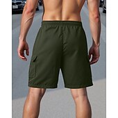 economico All&amp;#39;aperto-Per uomo Pantaloncini cargo Shorts Pantaloncini Estivi Coulisse Elastico in vita Multi-tasche Semplice Comodità Indossabile Lunghezza al ginocchio All&#039;aperto Sport Quotidiano Moda Casual Nero Bianco