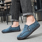 Χαμηλού Κόστους Ανδρικά Sneakers-Ανδρικά καφέ slip-on παπούτσια με ραφές σε αντίθεση, μαλακή εσωτερική σόλα και ανθεκτική σόλα από καουτσούκ για casual ρούχα γραφείου, καθημερινές μετακινήσεις και χαλάρωση το Σαββατοκύριακο.