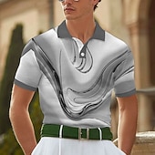  Per uomo Astratto Marmo Magliette Polo a Nido d'Ape Manica Corta Magliette polo Camicie con Colletto Business Casual Athleisure Abbigliamento quotidiano Stampa 3D Bottoni Estate Blu Oro Verde