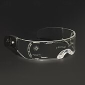 cheap Accessories-M3GAN 2.0 LED Cyberpunk Visor Glasses Doll Megan Robot Glasses Futuristic Glow Goggles with HUD Display 7-Color Light Modes Perfect for Halloween Carnival Raves Cosplay Festivals