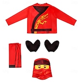 levne Chlapecké kostýmy-Bloková figurka ninja Bojovník z kostek Úbory Kostým cosplay Filmové kostýmy for Chlapecké Dívčí Dětské předvečer Všech svatých Karneval Světový den knihy Výkon Vzdělávací převlékání Oblékání na