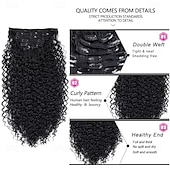 levne Clip in Extensions-26 palcové kudrnaté clip-in prodlužování vlasů s dvojitým útkem, celohlavé japonské tepelně odolné vlákno 140g syntetické kudrnaté prodlužování vlasů pro ženy 7 kusů