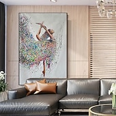 お買い得  人物画-ダンスの絵画、額入り抽象画、バレリーナのウォールアート、大きなダンスの絵画、ダンスのホームペインティング、ダンサーのウォールアート、パーティーギフト