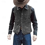 abordables Gilets-Homme Gilet en velours côtelé Gilet Extérieur Quotidien ancien Printemps Automne Avec Poches Boutons Nylon Confortable Uni Droit 1 bouton Col en V Coupe régulière Noir bleu marine Marron Vert Gilet