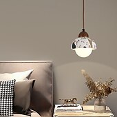 economico Luci a sospensione-Lampadario a sospensione in pietra gialla con foro giapponese wabi-sabi, minimalista, da bancone da bar per cucina, plafoniere