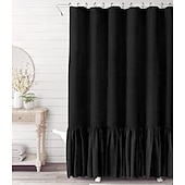 economico Tende doccia-Tenda da Doccia Rustica Raffa Boho Testurizzata Lavabile in Lavatrice per Bagno