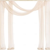 cheap Artificial Plants &amp; Flowers-20FT Mesh Tulle Fabric, Silky Wrinkle-Resistant Chiffon Sheer Drapery for Wedding Decor, Bridal Canopy, Event Backdrop, Festival, and Arch Drapes