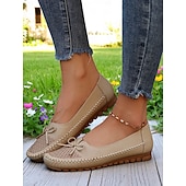 economico Slip-ons e mocassini da donna-mocassini da guida pieghevoli da donna: mocassini in morbida pelle con suole flessibili per il relax in giardino, il relax in veranda e l&#039;uso quotidiano