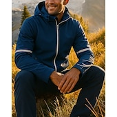 cheap Outdoor Jackets-Men's Hiking Jacket Winter Coat Sport Jacket Outdoor Fleece Lining Waterproof Quick Dry Lightweight Hiking Outfits Hiking Clothes Winter Autumn / Fall Jacket Tennis Golf Running Solid Color Black