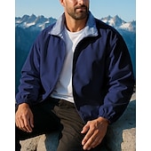 voordelige Waterdichte jassen-Voor heren Buitenjas Wandeljack Buiten Zonbescherming Sneldrogend Lichtgewicht UV-koeling Wandeloutfits Wandelkleding Lente Herfst Jack Tennis Golf Hardlopen Effen Kleur Lichtgeel Zwart Hemelsblauw