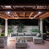 economico Copertura per Cuscini da Patio-Set di 14 fodere per cuscini impermeabili da esterno per patio, adatte a divani componibili in vimini e rattan da 6 posti, include 8 schienali e fodere per cuscini da patio resistenti allo sbiadimento