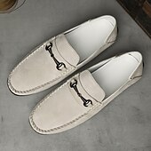 abordables Chaussures sans lacets &amp; mocassins-Mocassins en daim beige pour hommes avec boucle, légers et flexibles, parfaits pour une tenue de bureau décontractée, des soirées sociales et des journées de détente