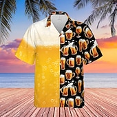 tanie Shirts-Hawaiian Shirts Aloha Shirt Bavarian Munich German Alpine Graphic for Men's Adults' 3D Print  for Carnival Oktoberfest Beer Beach Vacation Party