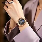 abordables Relojes digitales-Reloj electrónico Sanda 9103, nuevo, resistente al agua, con pantalla LED dual, multifuncional, para mujer.