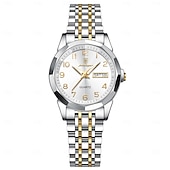 abordables Montres à quartz-Montre-bracelet de luxe pour femme, étanche, lumineuse, avec date et semaine, à quartz, en acier inoxydable