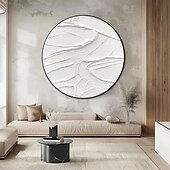 billiga Wabi Sabi-Hang målad oljemålning HANDMÅLAD Cirkel Form Abstrakt Landskap Klassisk Modern