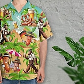 tanie Shirts-Hawaiian Shirts Aloha Shirt Bavarian Munich German Alpine Graphic for Men's Adults' 3D Print  for Carnival Oktoberfest Beer Beach Vacation Party