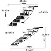 cheap Tool Accessories-Pet Steps Aluminum Pet Stair Folding Dog Ladder for Trucks, Cars, SUVs &amp; High Bed